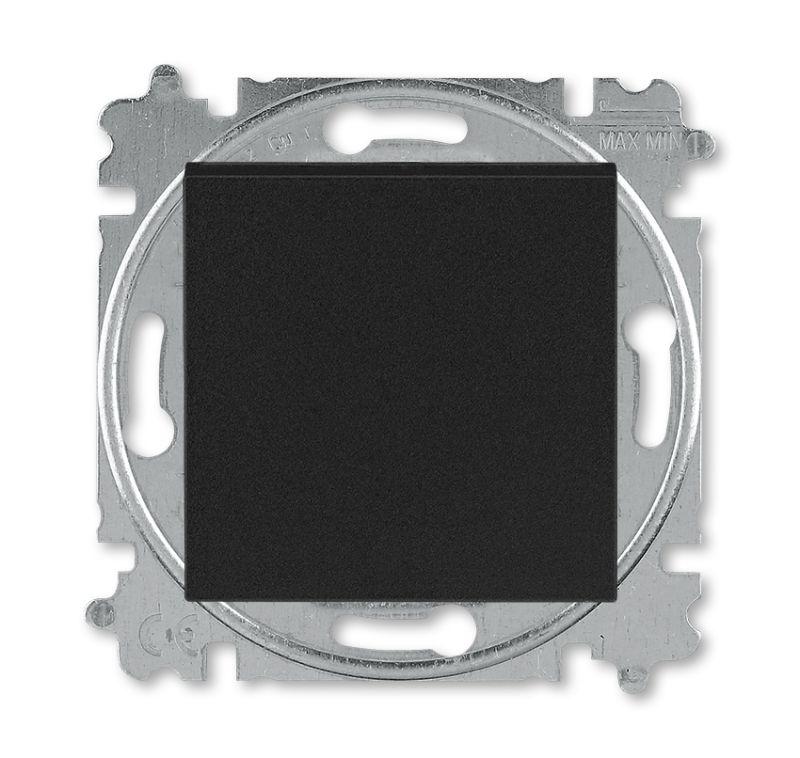 Выключатель кнопочный 1-кл. СП Levit IP20 антрацит/дым. черн. ABB 2CHH599145A6063