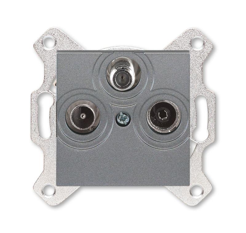 Розетка TV-R-SAT Levit единственная сталь ABB 2CHH083303A6069