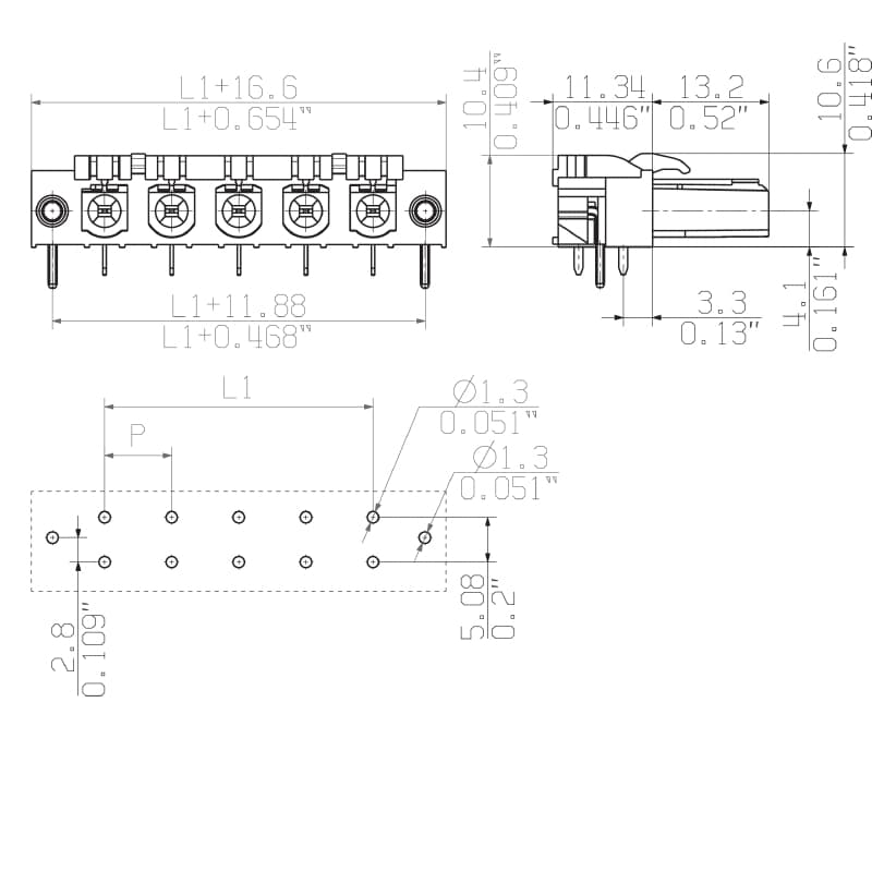 Штекерный соединитель печат BLL 7.62HP/05/90LF 3.2SN BK BX 1095670000