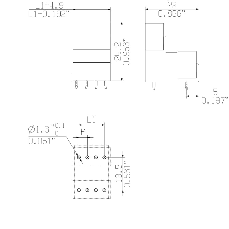 Штекерный соединитель печат SLD 3.50V/22/180G 3.2SN OR BX 1891230000