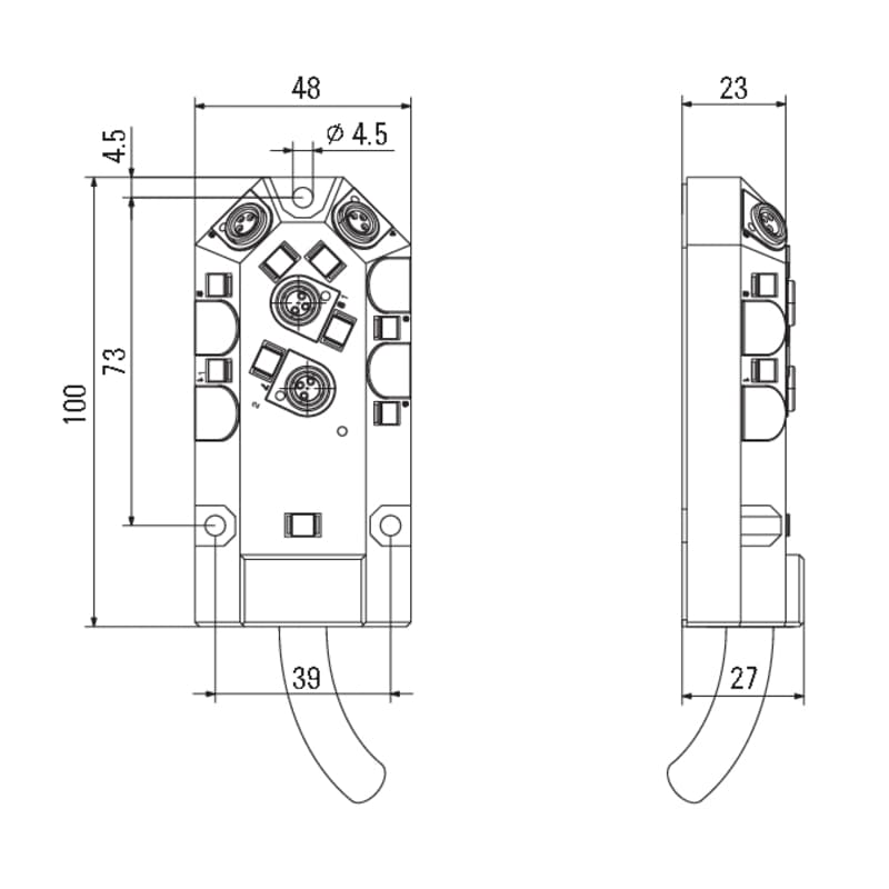 Passive Sensor-Actuator-Int SAI-4-F 3P M8 PUR 10M 1784630000