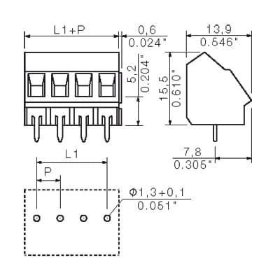 Клемма печатной платы LM 5.08/04/135 3.5SN BK BX 9994340000