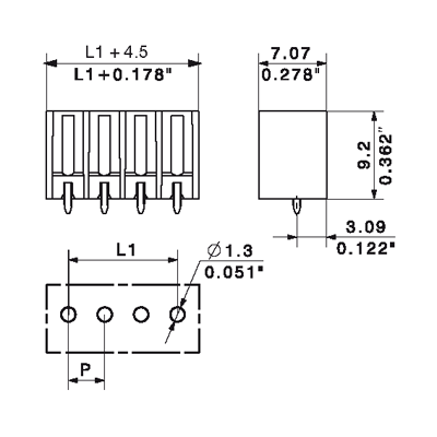 Штекерный соединитель печат SC-SMT 3.81/10/180G 1.5SN BK RL 1864350000