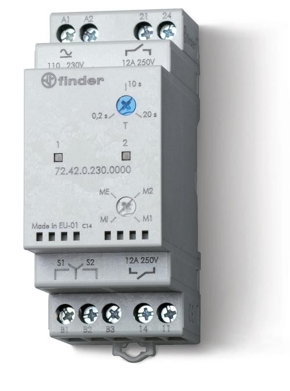 Реле выбора приоритета 110...240В AC/DC выход 2NO 12А модульное 35мм IP20 FINDER 724202300000PAS