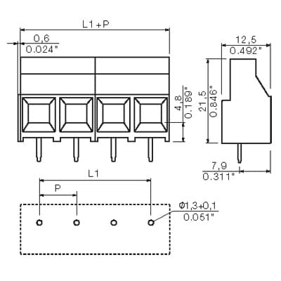 Клемма печатной платы LL 9.52/02/90 5.0SN GY BX 1912970000