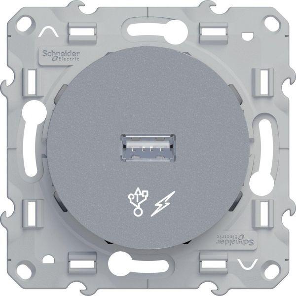 Механизм розетки СП USB Odace алюм. SchE S53R408