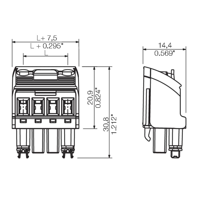 Штекерный соединитель печат BHZ 5.00/03/90LH BK/BL 1069370000