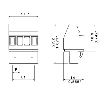 Штекерный соединитель печат BLZP 5.08HC/07/90 SN OR BX 1948050000