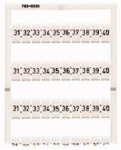 Маркировка WMB MULTI горизонт. 31-40 для шир. 5-17.5мм WAGO 793-5505