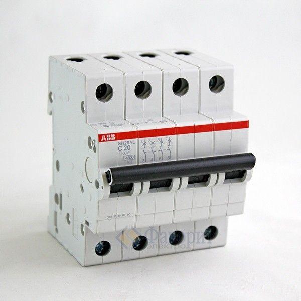 Выключатель автоматический модульный 4п B 25А 6кА SH204 B 25 ABB 2CDS214001R0255