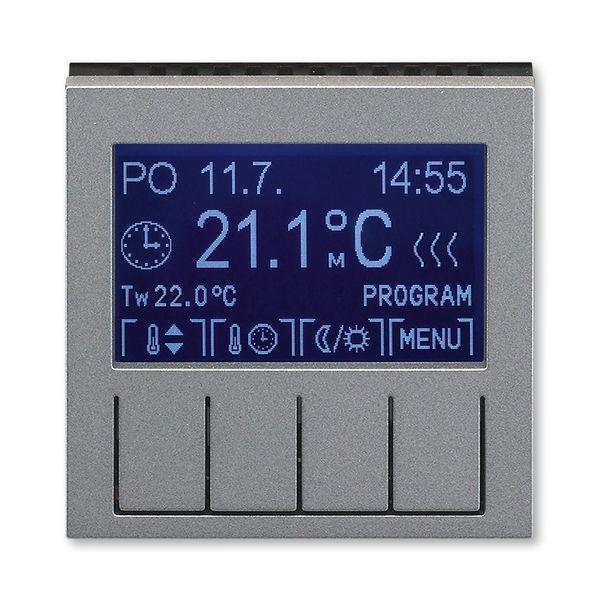 Терморегулятор Levit универсальный программируемый сталь/дым. черн. ABB 2CHH911031A4069