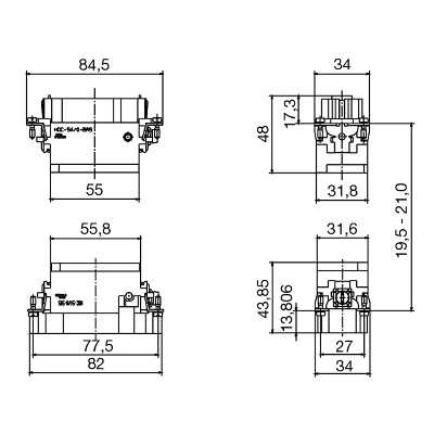 Компон. соединит. разъемов HDC S4/0 FS 1023210000