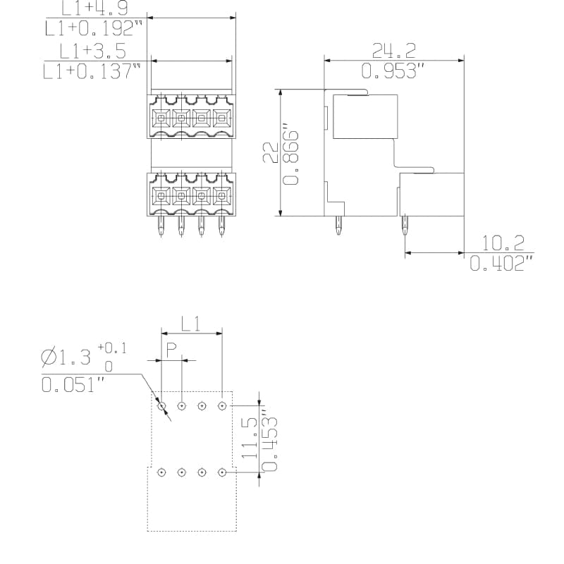 Штекерный соединитель печат SLD 3.50V/34/90G 3.2SN OR BX 1890650000