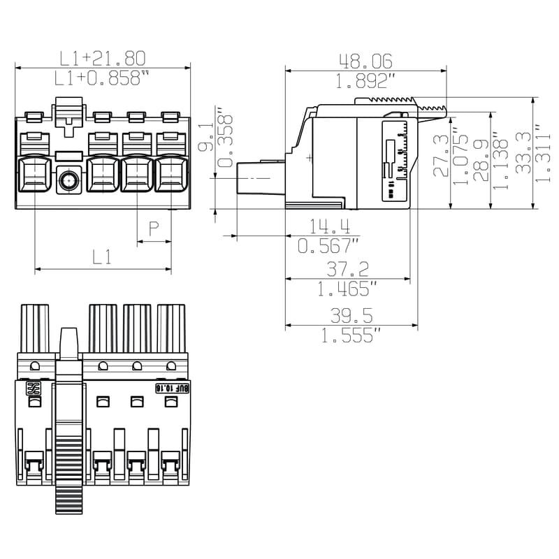 Штекерный соединитель печат BUF 10.16IT/02/180MF2 AG BK BX SO 2592550000