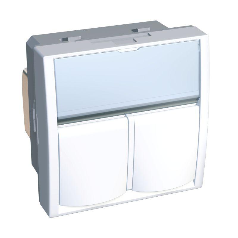 Розетка компьютерная СП S-one Altira RJ45 + RJ45 CAT.6A экранир. R9003 SchE ALB44357N