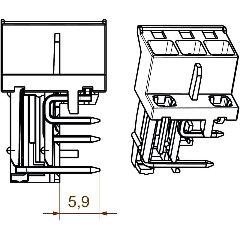 Штекерный соединитель печат SHL-SMT 5.00/03GR 5.9BX 1069690000