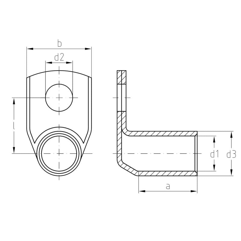 Tube cable shoe for CU con. KWN-M4/-2,5 90 1495250000