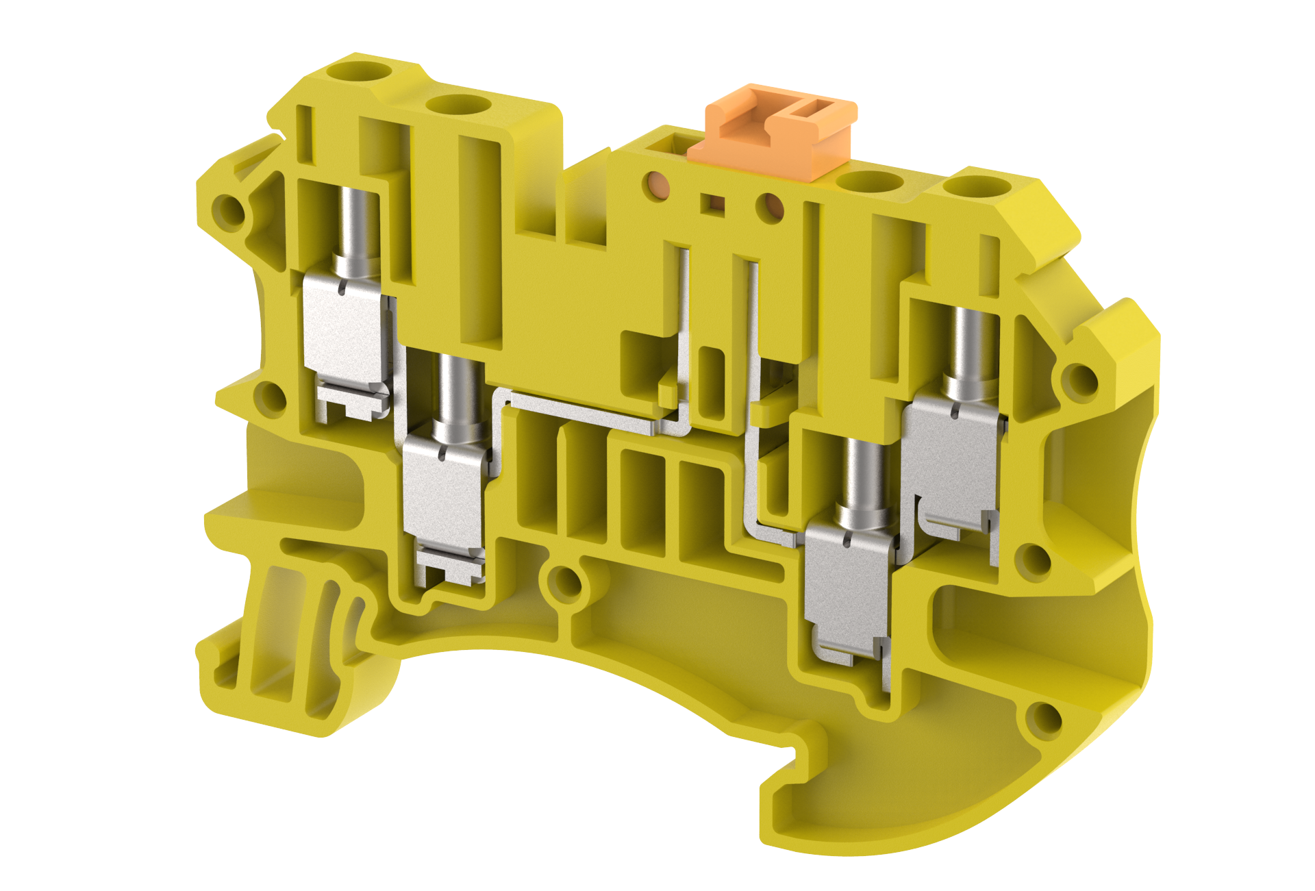1203150004 Клемма с размыкателем на 4 подключения желтая TQK4-2×2-YELLOW