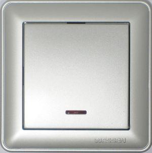 Механизм выключателя 1-кл. СП W59 16А IP20 с подсветкой мат. хром SchE VS116-153-5-86