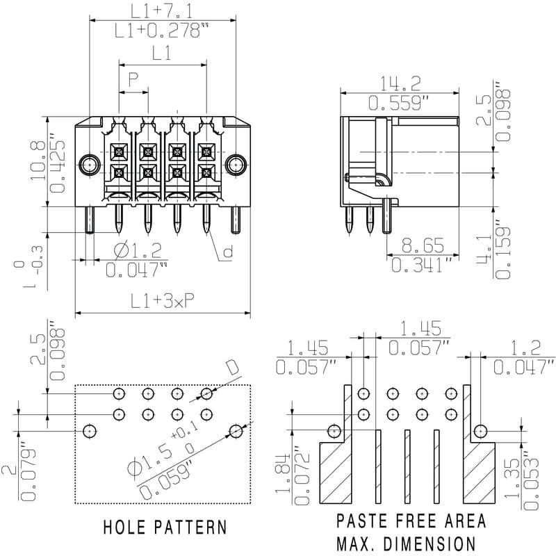Штекерный соединитель печат S2C-SMT 3.50/34/90LF 1.5SN BK BX 1290010000