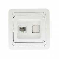 Розетка компьютерная 1-м СП Лондон RJ45 бел. EKF EEK01-035-10