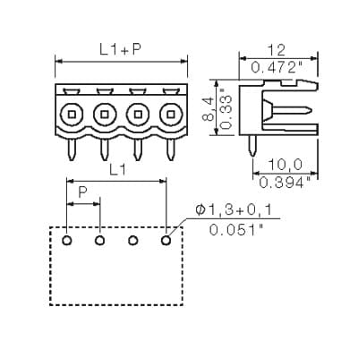 Штекерный соединитель печат SL 5.00/08/90 4.5SN BK BX 1626040000